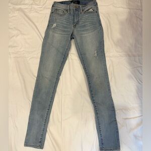 Aeropostale High Rise Light Wash Blue Skinny Jeans
